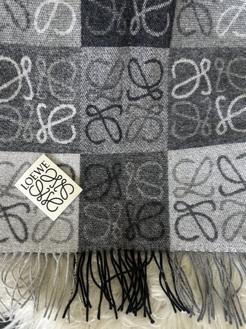 Loewe Anagram Wool & Cashmere Scarf